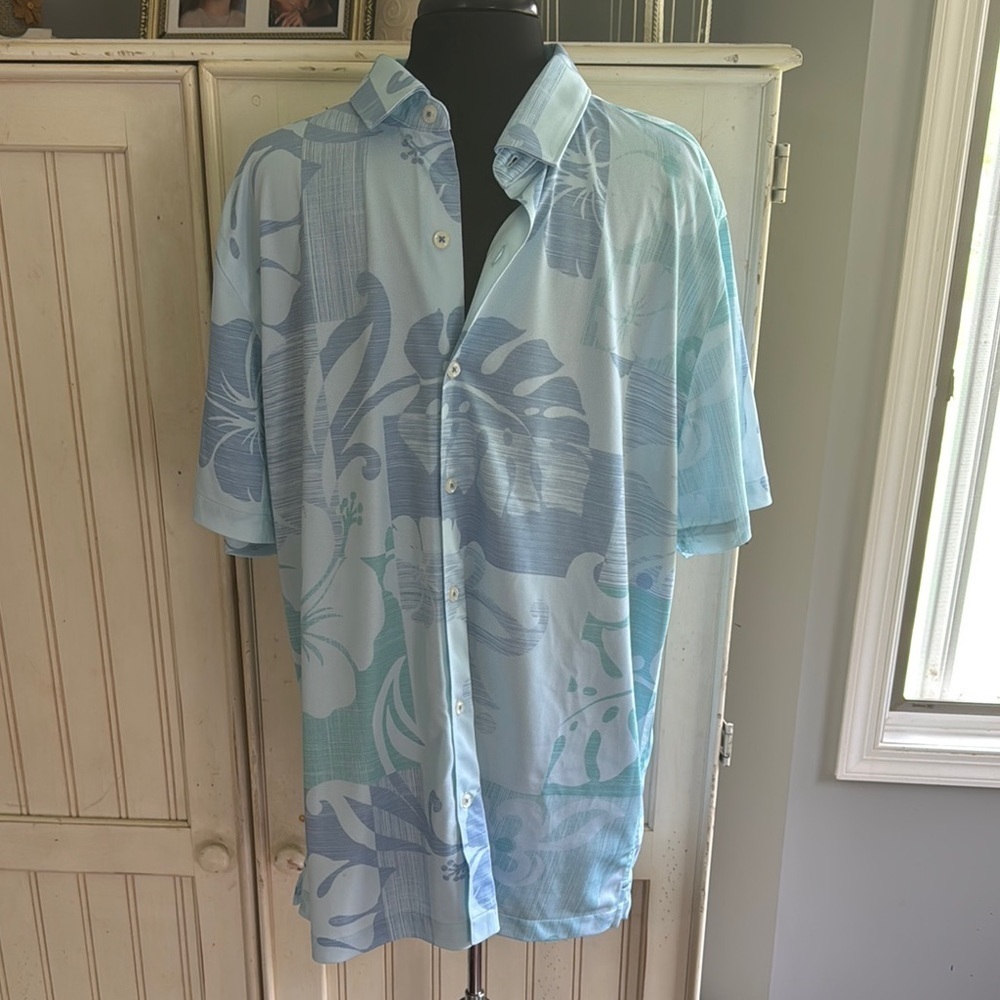 Toes on the Nose Men’s NWOT Coastline Pattern Blue Floral Button Down Shirt‎